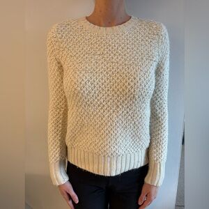 Banana Republic Ivory Knit Crew Neck Sweater